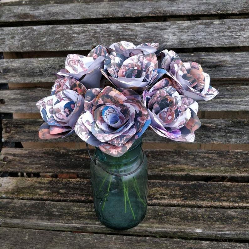 Personalisierte Fotorosen Einzelne Rose zum Geburtstag, Jahrestag, Hochzeitsgeschenk