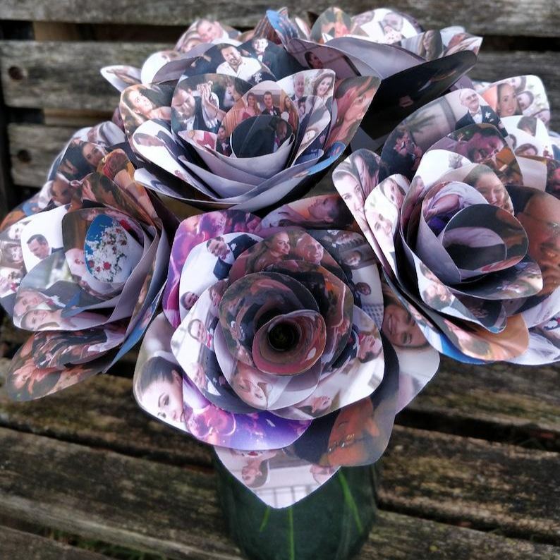 Personalisierte Fotorosen Einzelne Rose zum Geburtstag, Jahrestag, Hochzeitsgeschenk