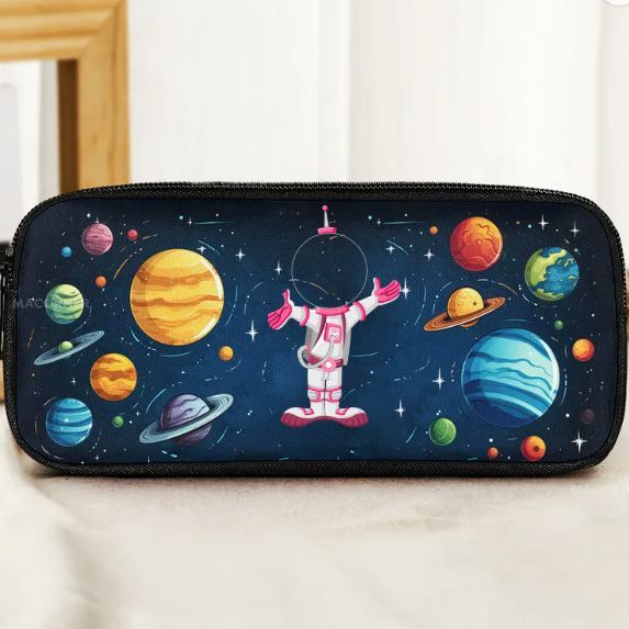 Benutzerdefiniertes Foto Mit „erkunde Das Universum Als Astronaut“ – Personalisiertes Foto-federmäppchen