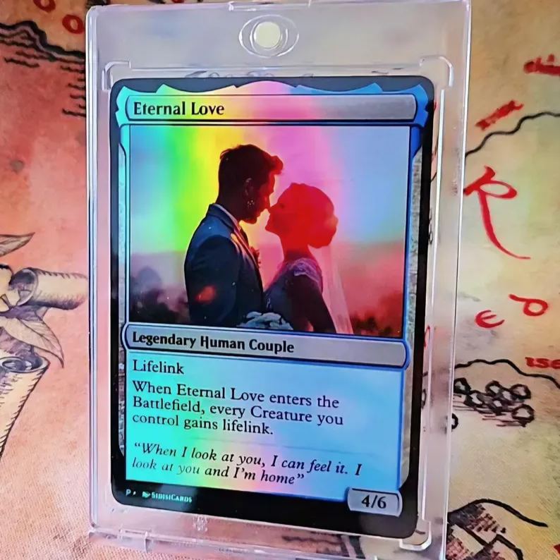 Personalisierte Regenbogen-anime-zauberkarte Für Paare Mit Foto – Das Beste Valentinstagsgeschenk Für Paare