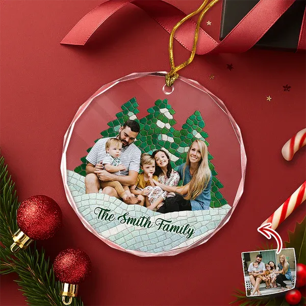 Benutzerdefinierte Foto-familien-mosaik-ornament, Das Beste Weihnachtsgeschenk Für Die Familie - DePhotoBoxer