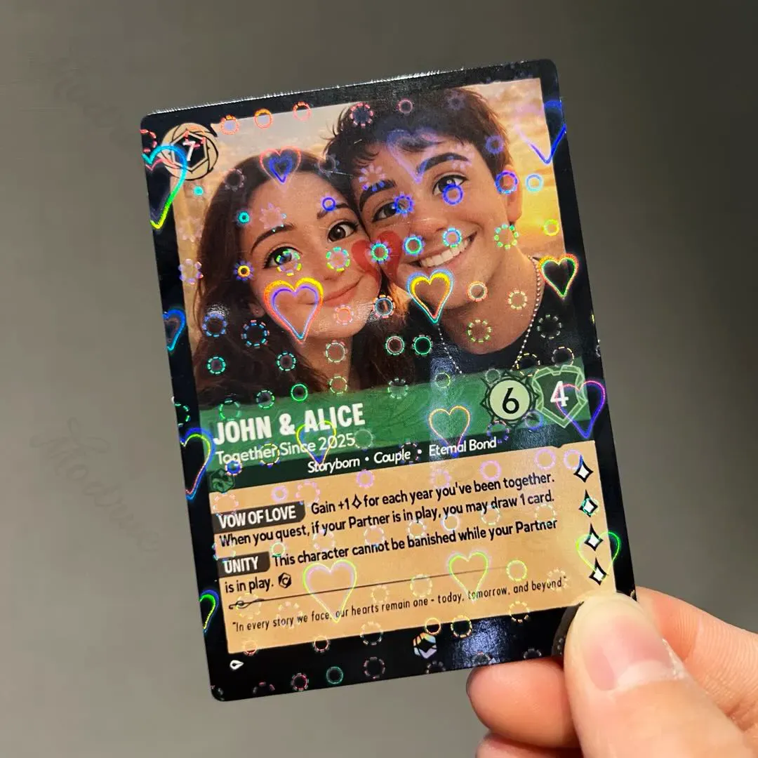 Personalisierte Cartoon-porträtkarte Für Paare, Personalisierte Jahrestagskarte Mit Paarfoto Im Anime-stil, Perfektes Valentinstagsgeschenk Für Verliebte - DePhotoBoxer