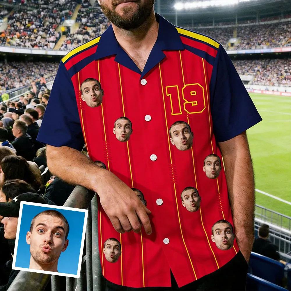 Individuell Gestaltetes Retro-fußballtrikot, Aloha-hawaiihemd, Spieltags-hawaiihemd, Geschenk Für Fußballfans, Vatertagsgeschenk