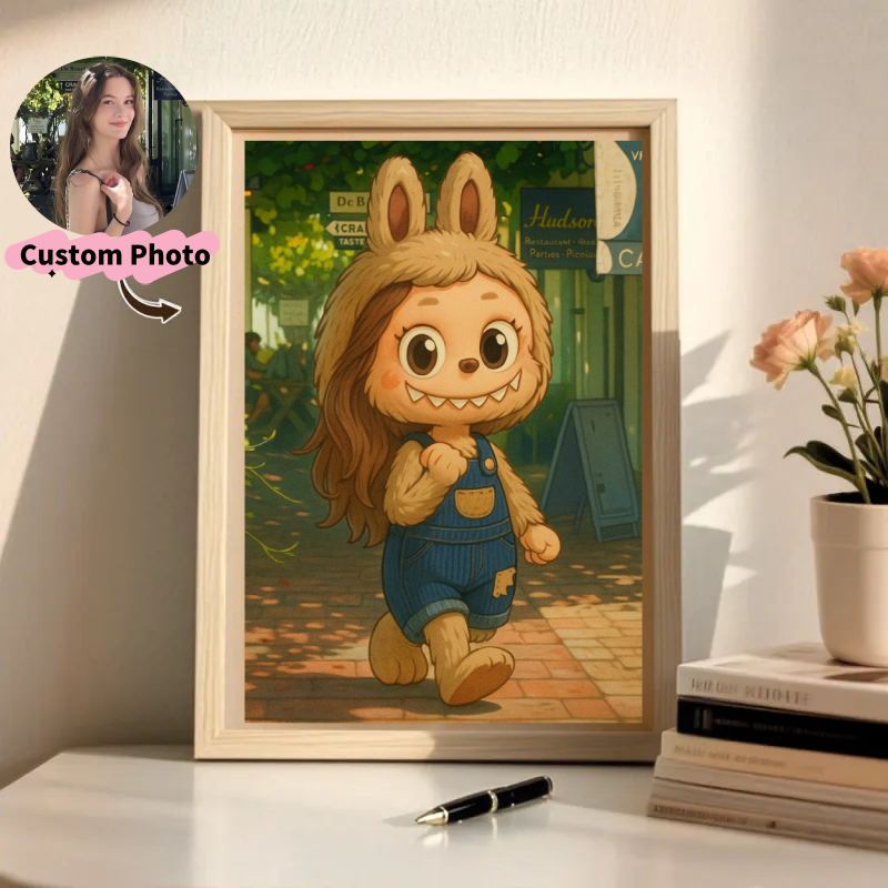 Passen Sie Beliebte Bilderrahmen Im Cartoon-stil An. Personalisieren Sie Ihr Foto Mit Einem Trendigen, Personalisierten Bilderrahmen Für Puppen.