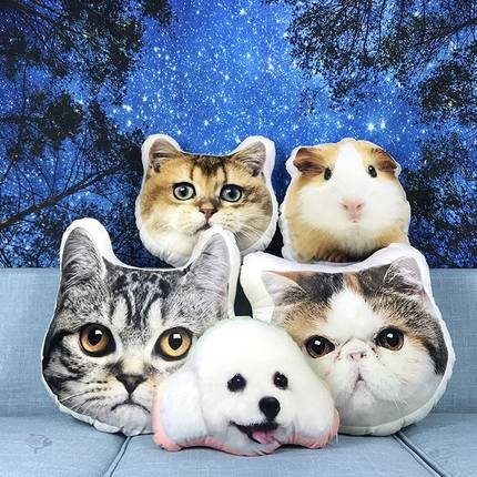 Valentinstag Geschenk Benutzerdefiniertes Haustier-Gesichts-Kissen 3D-Porträt-Foto-Wurfskissen