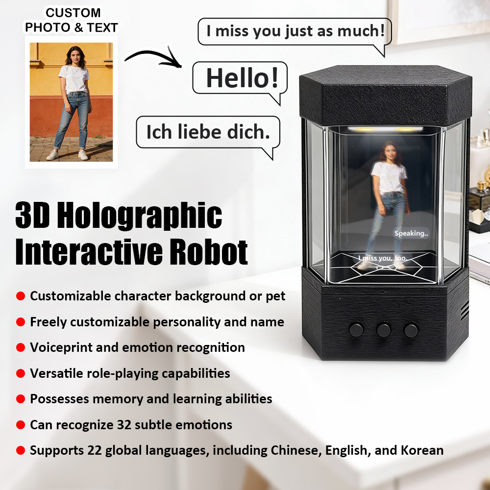 Individuell Gestalteter Holografischer Interaktiver Begleiter, Holografische Lumina-boxen, Personalisiertes Foto & Stimme • Echtzeit-konversationserlebnis