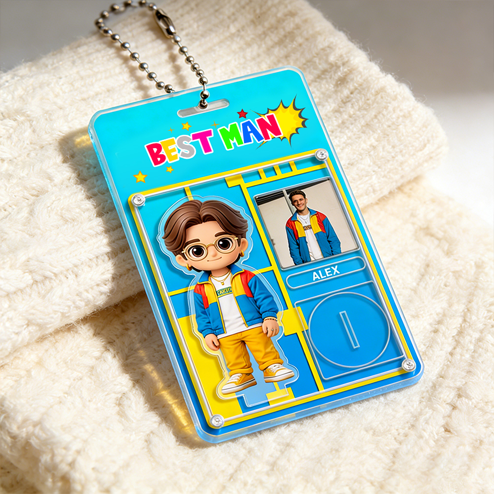 Personalisierter Schlüsselanhänger Mit Pärchenfoto, Mini-aufsteller, Individueller Cartoonfigur Und Namensschild – Das Perfekte Valentinstagsgeschenk Für Paare