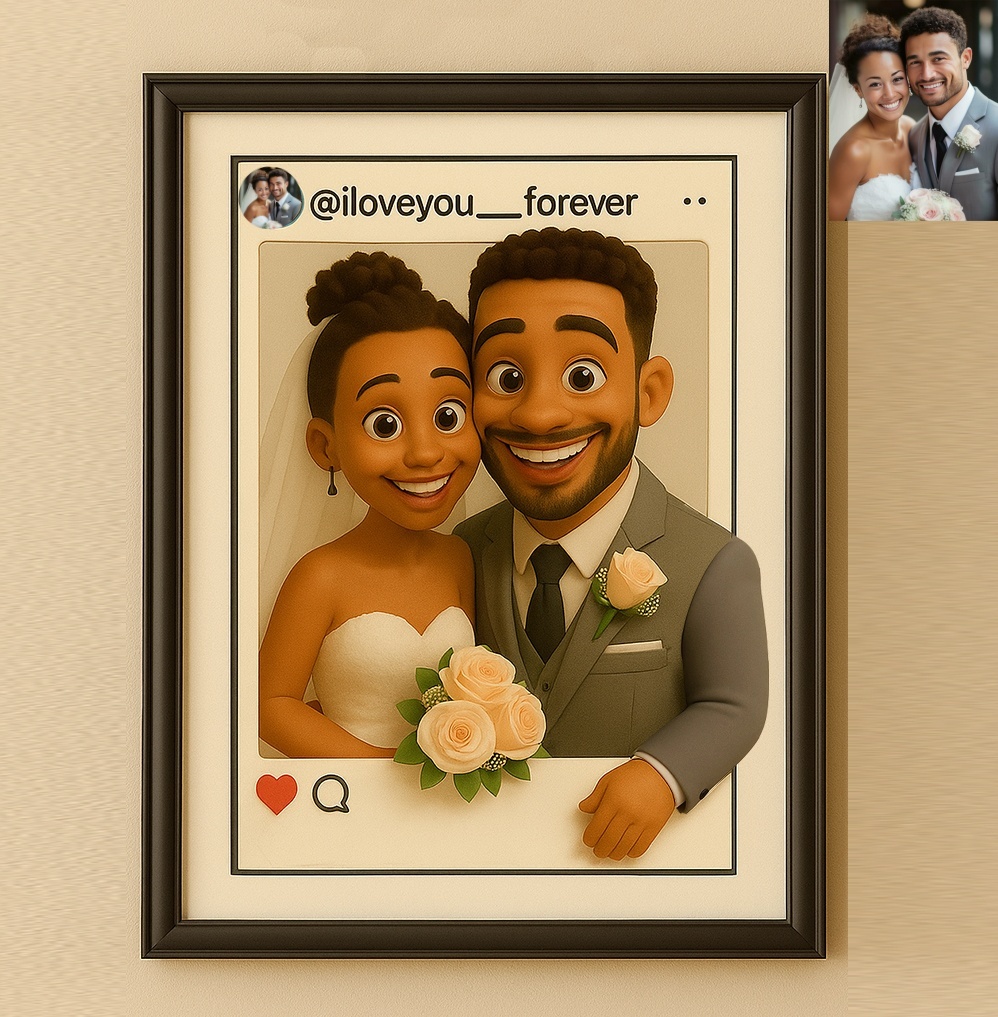 Personalisierter Cartoon-portrait-fotorahmen