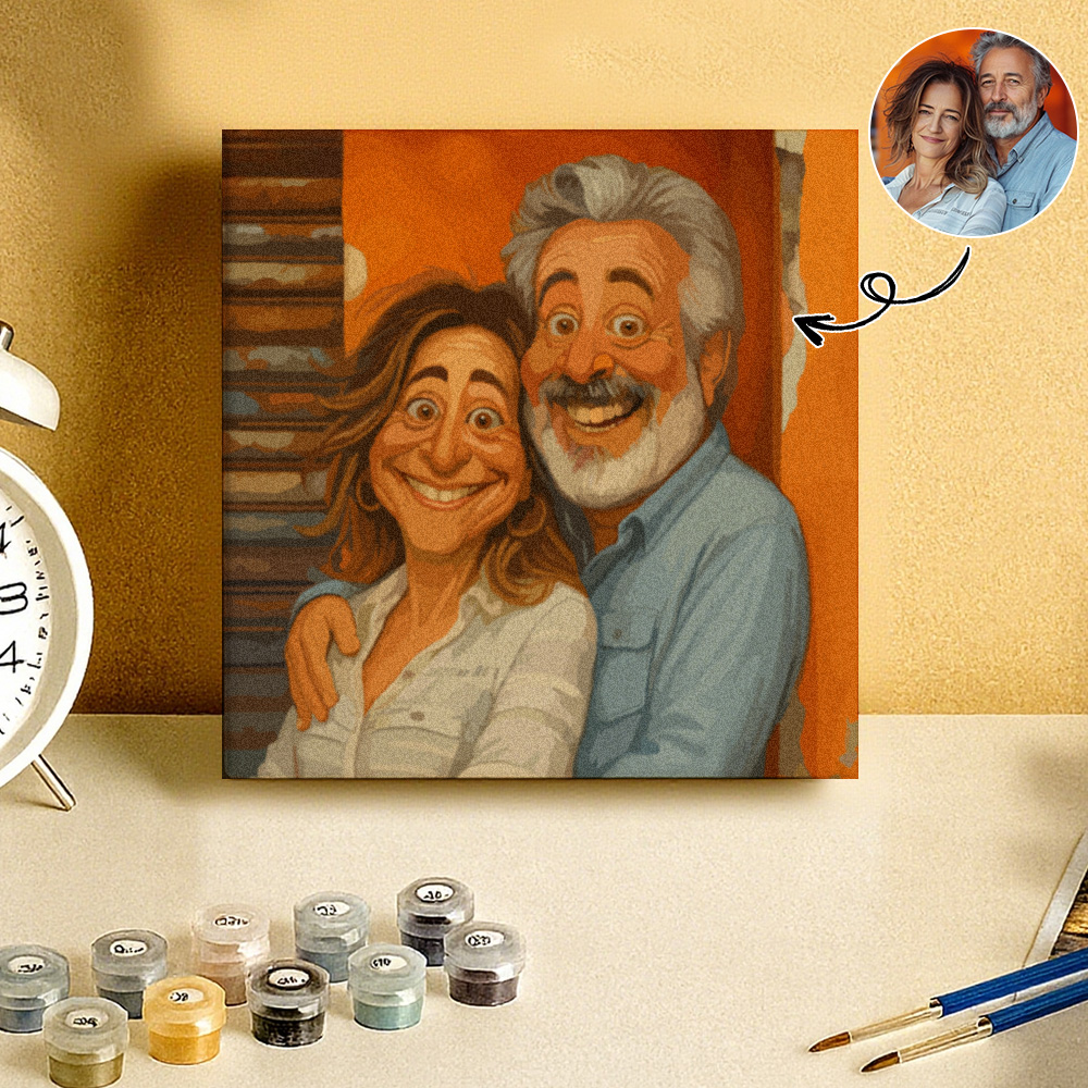 Benutzerdefiniertes Lustiges Karikatur-porträt, Malen Nach Zahlen, Personalisiertes Diy-malset, Verwandeln Sie Ihr Foto In Ein Personalisiertes Kunstwerk