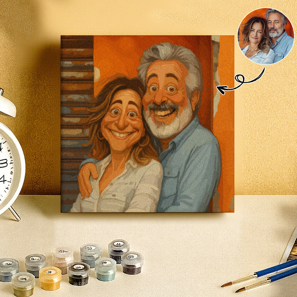 Benutzerdefiniertes Lustiges Karikatur-porträt, Malen Nach Zahlen, Personalisiertes Diy-malset, Verwandeln Sie Ihr Foto In Ein Personalisiertes Kunstwerk