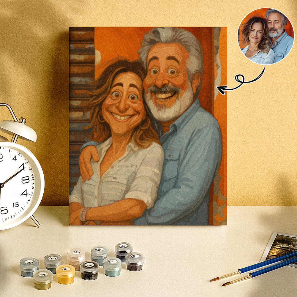 Benutzerdefiniertes Lustiges Karikatur-porträt, Malen Nach Zahlen, Personalisiertes Diy-malset, Verwandeln Sie Ihr Foto In Ein Personalisiertes Kunstwerk