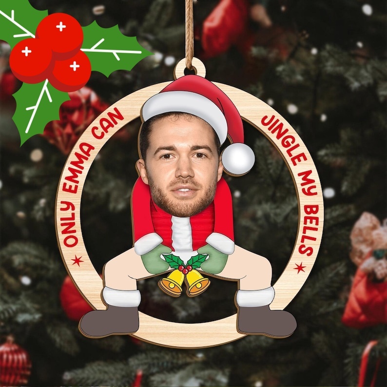 Lustiger Personalisierter Weihnachtsschmuck, Individueller Gesichtsschmuck Für Paare, Freches Weihnachtsgeschenk Für Ihn Oder Sie - DePhotoBoxer