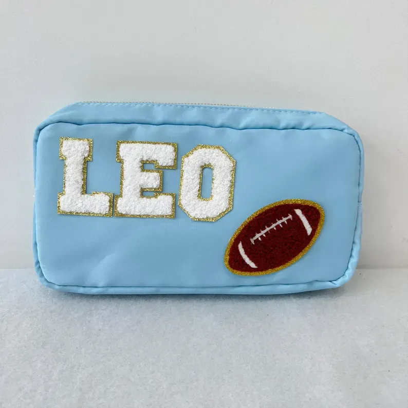 Personalisiertes Xl-nylonmäppchen, Federmäppchen, Chenille-patch, Schminktasche, Reise-kulturbeutel, Kosmetiktasche, Geschenktasche, Brautjungferngeschenk