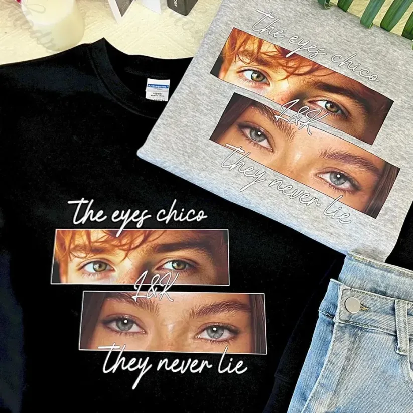 Personalisierte Partner-t-shirts „the Eyes Chico They Never Lie"