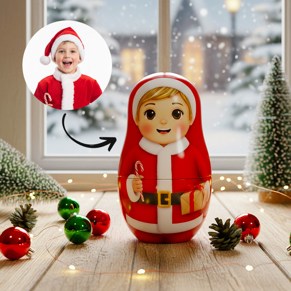 Personalisiertes Porträt Im Matrjoschka-stil, Individuelles Familienporträt Im Cartoon-stil, Geschenk Zum Jahrestag - DePhotoBoxer