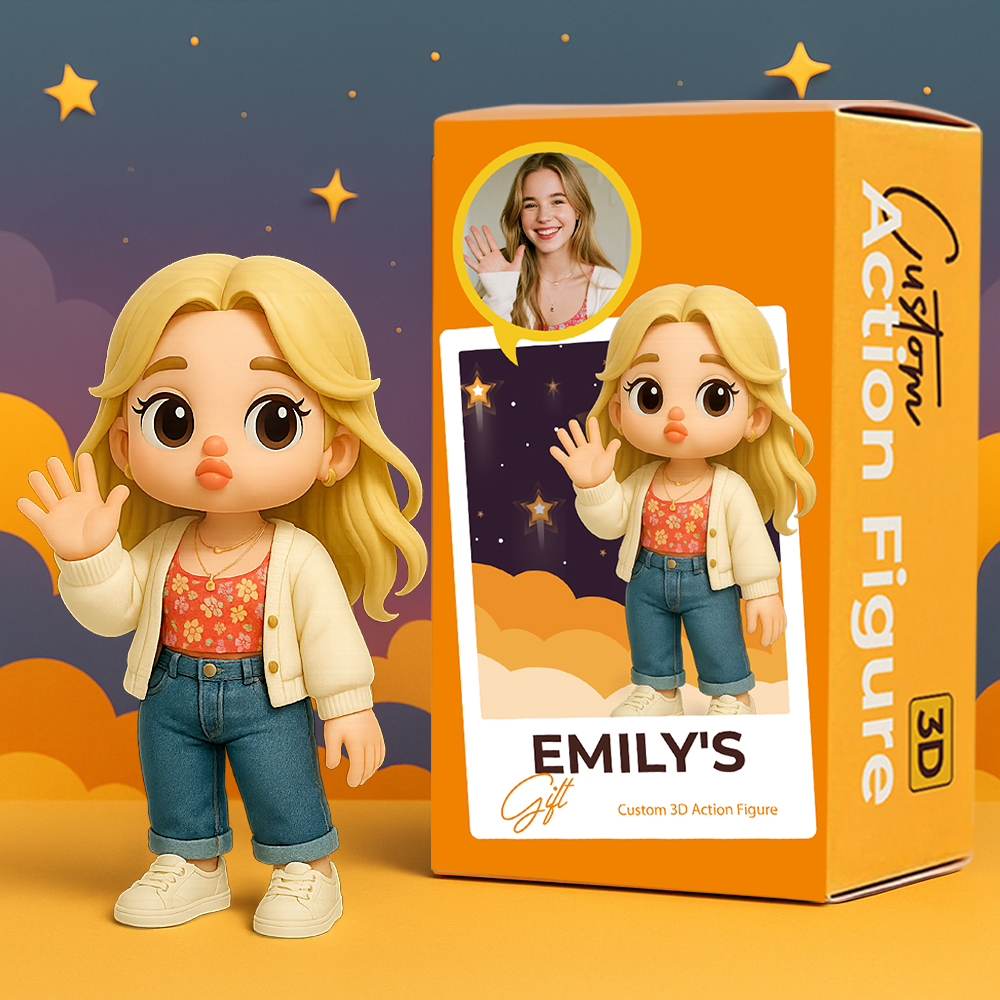 Benutzerdefinierte Süße Spielzeugfigur Im Schmollen-stil, 3d-minifiguren, Personalisierte Foto-blindbox, Einzigartiges Geschenk Für Beste Freunde