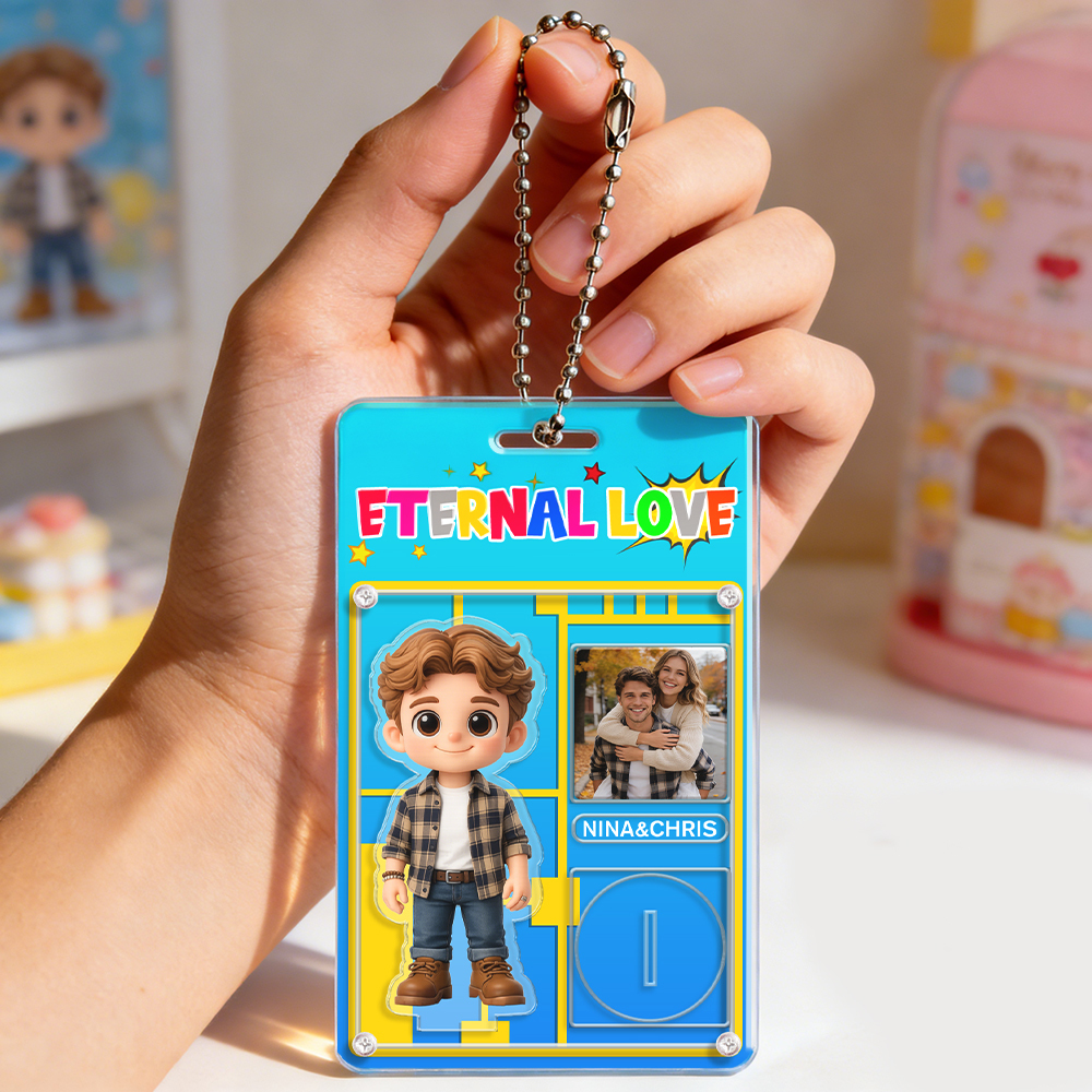 Personalisierter Schlüsselanhänger Mit Pärchenfoto, Mini-aufsteller, Individueller Cartoonfigur Und Namensschild – Das Perfekte Valentinstagsgeschenk Für Paare