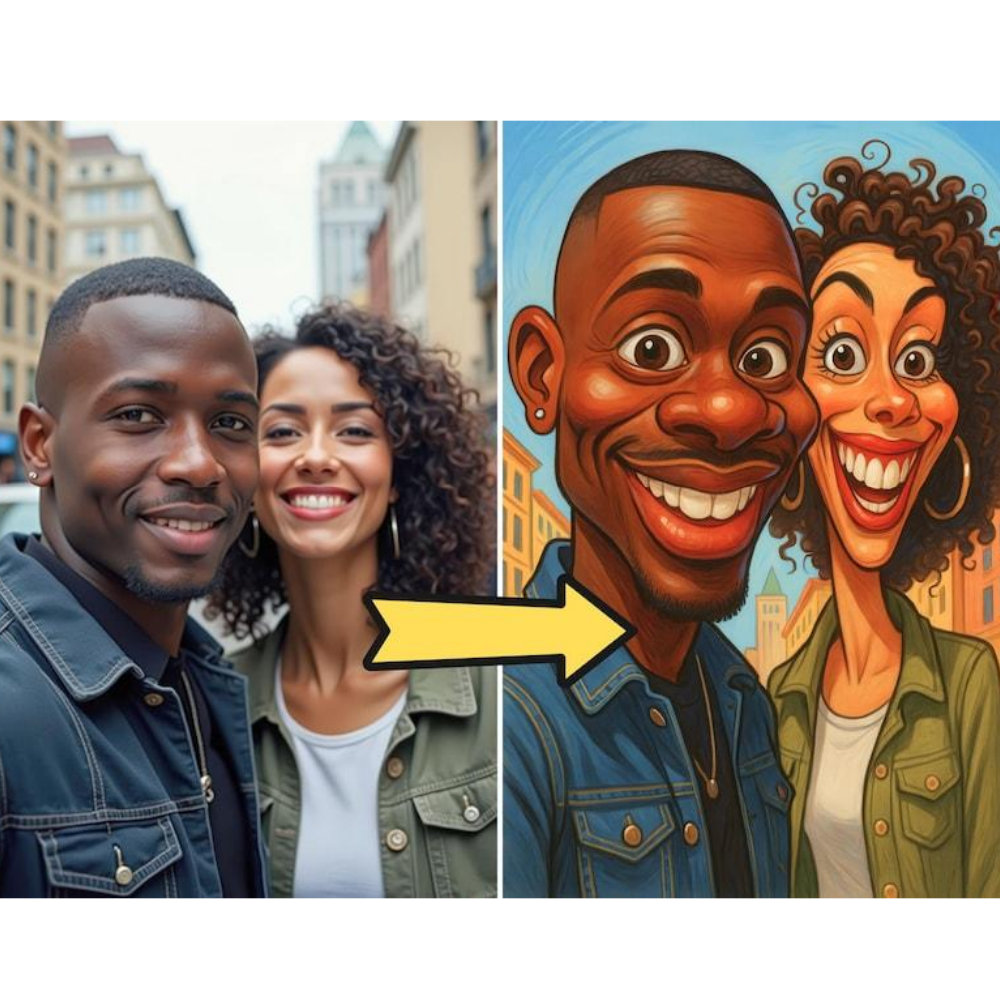 Custom Funny Caricature Portrait Frame Transform Your Photo into Hilarious Art Gift