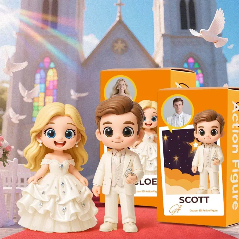 Custom 3D Action Figure From Your Photo Personalized Toy Figure Couple Custom Action Figure Gifts Best Valentine's Day Gift
