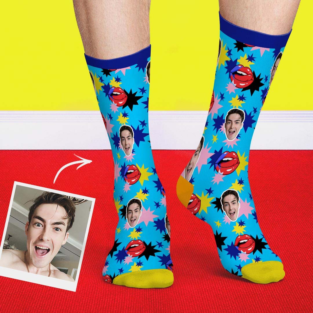 Custom Face Socks Dazzling graphical elements - PhotoBoxer