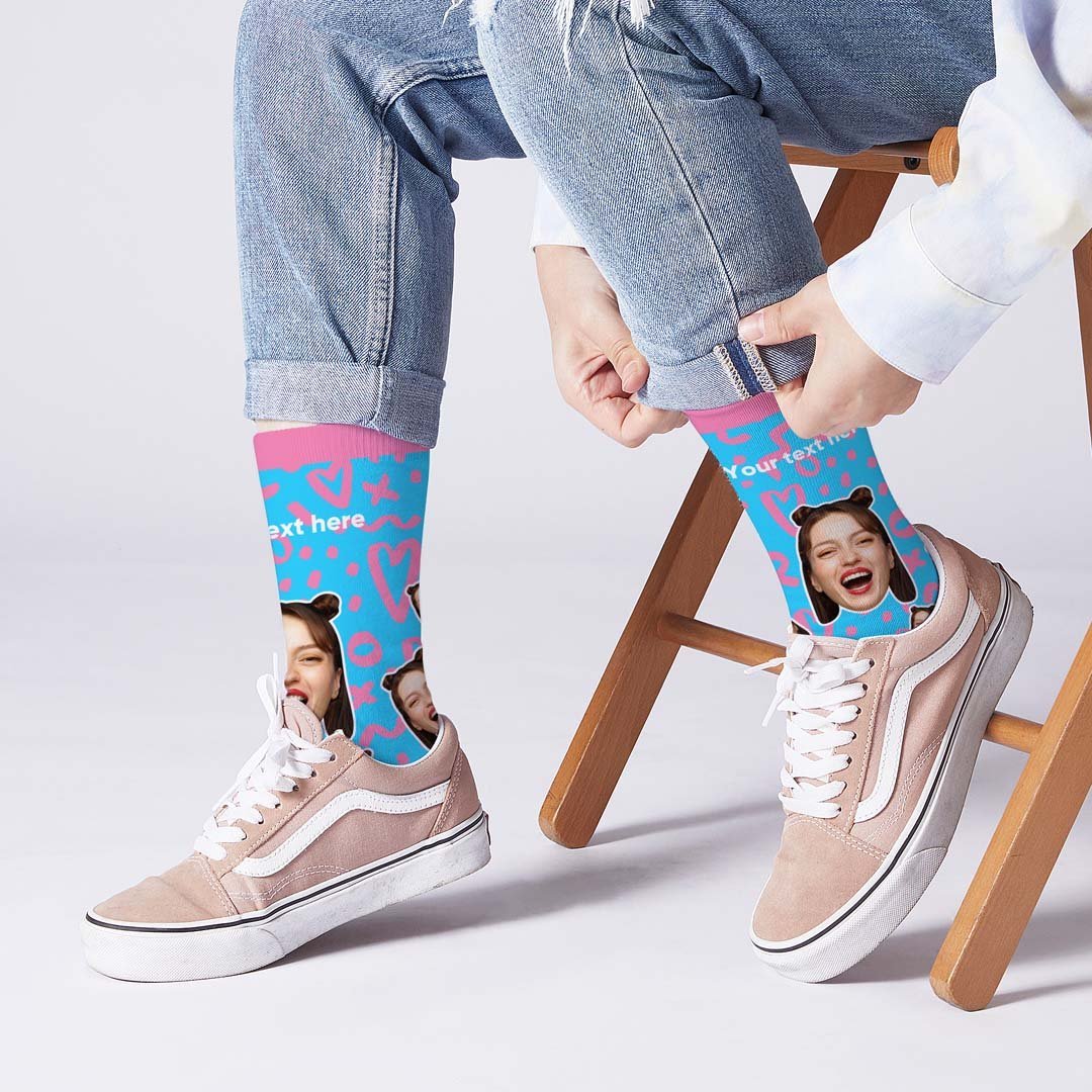 Heart Lines Photo And Socks - PhotoBoxer