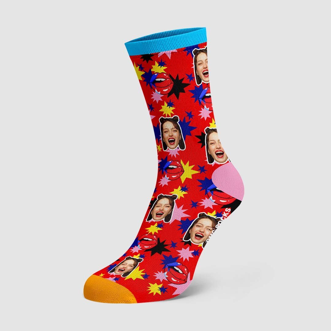Custom Face Socks Dazzling graphical elements - PhotoBoxer