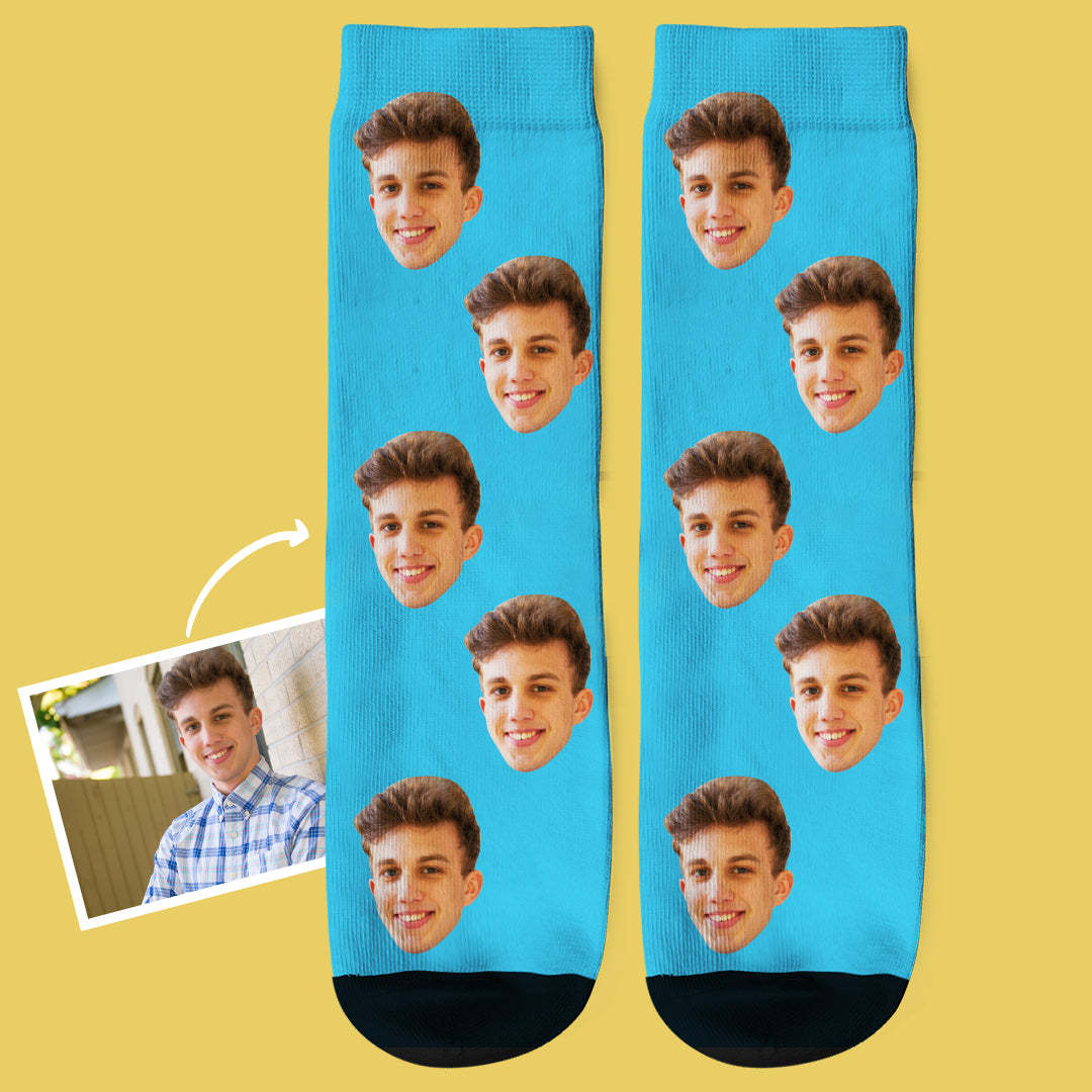 Socks with Faces Custom Face Photo Socks With Name - PhotoBoxer