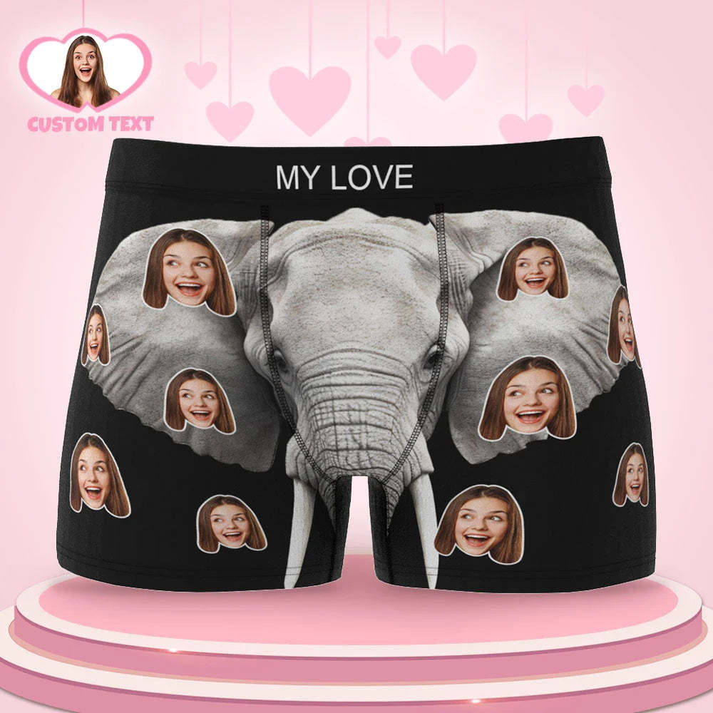 Custom Face Boxer Briefs Personalized Underwear Valentine's Day Gifts for Him - PhotoBoxer
