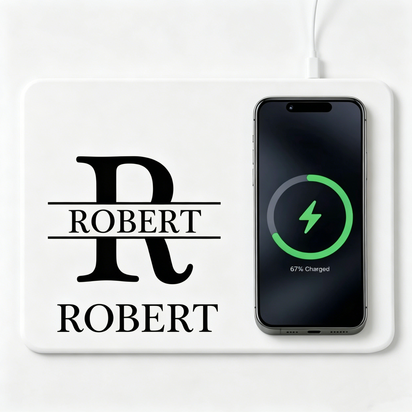 Personalized Charging Pad Dad Sketch Line Art Custom Photo Father's Day Gift For Dad - PhotoBoxer