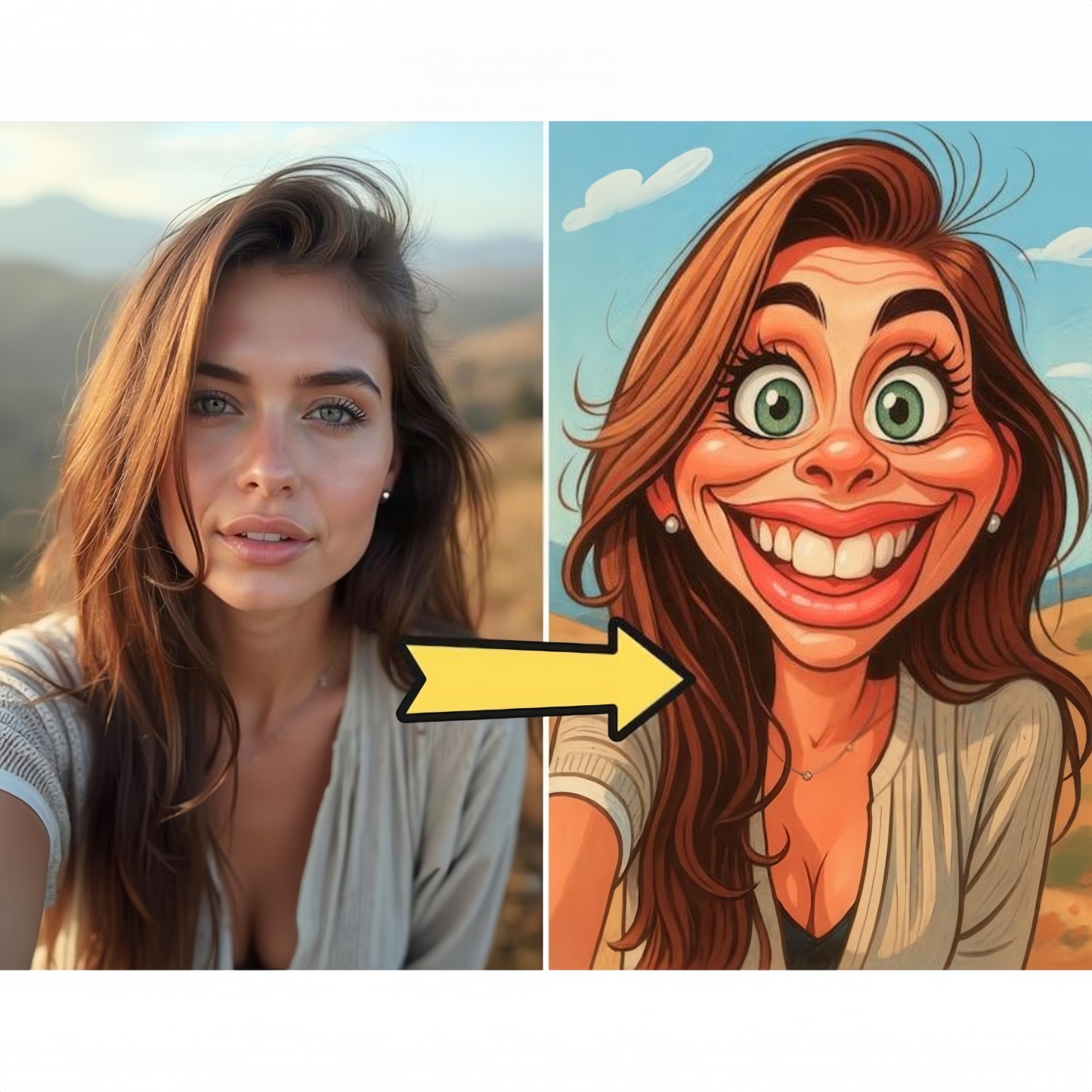 Custom Funny Caricature Portrait Frame Transform Your Photo into Hilarious Art Gift