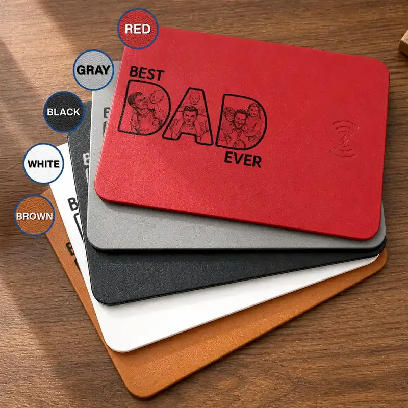 Personalized Charging Pad Dad Sketch Line Art Custom Photo Father's Day Gift For Dad - PhotoBoxer