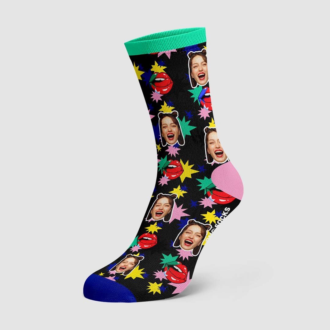 Custom Face Socks Dazzling graphical elements - PhotoBoxer