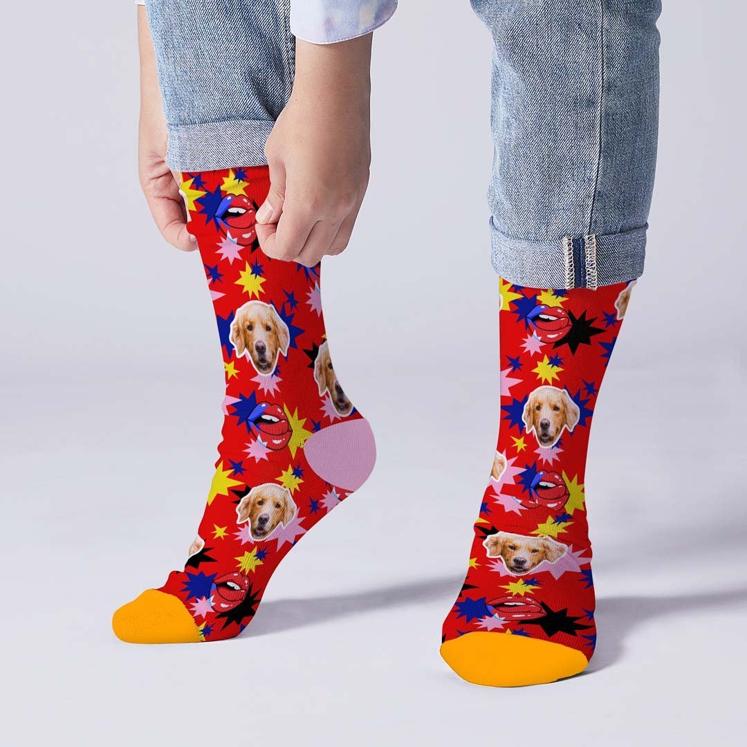 Custom Face Socks Dazzling graphical elements - PhotoBoxer