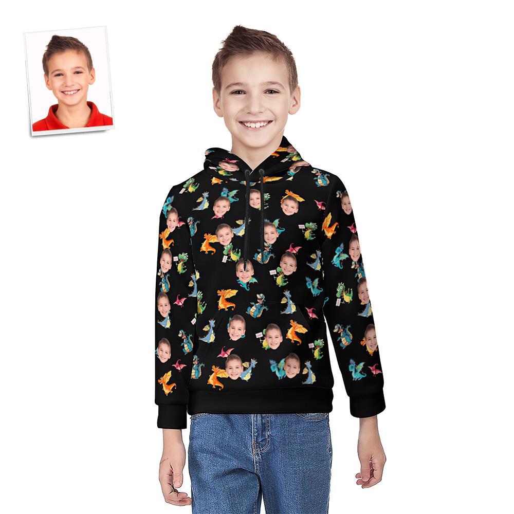 Custom Photo Hoodie Custom Dinosaurs Youth Hoodie Sweatshirt Personalized Youth Tee Kids Gift