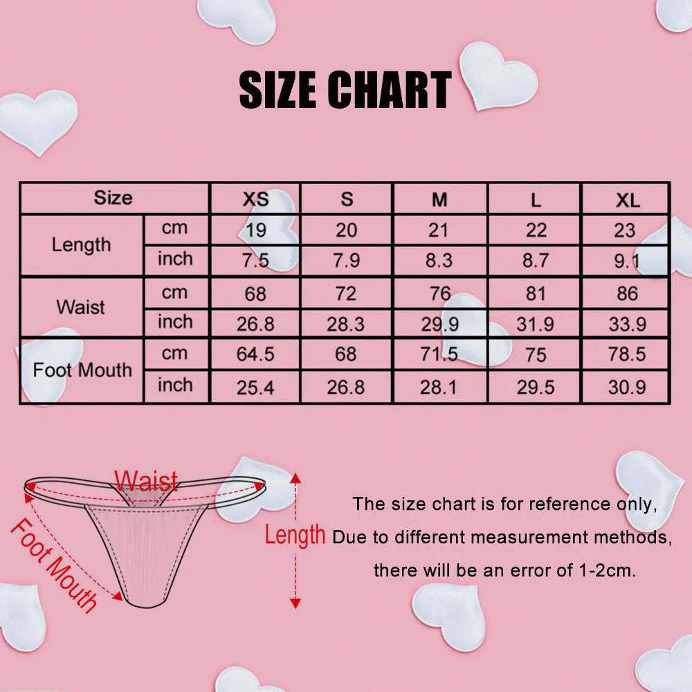 Custom Face Women's Tanga Thong Personalized Sexy Red Underwear Valentine's Day Gift for Her - PhotoBoxer