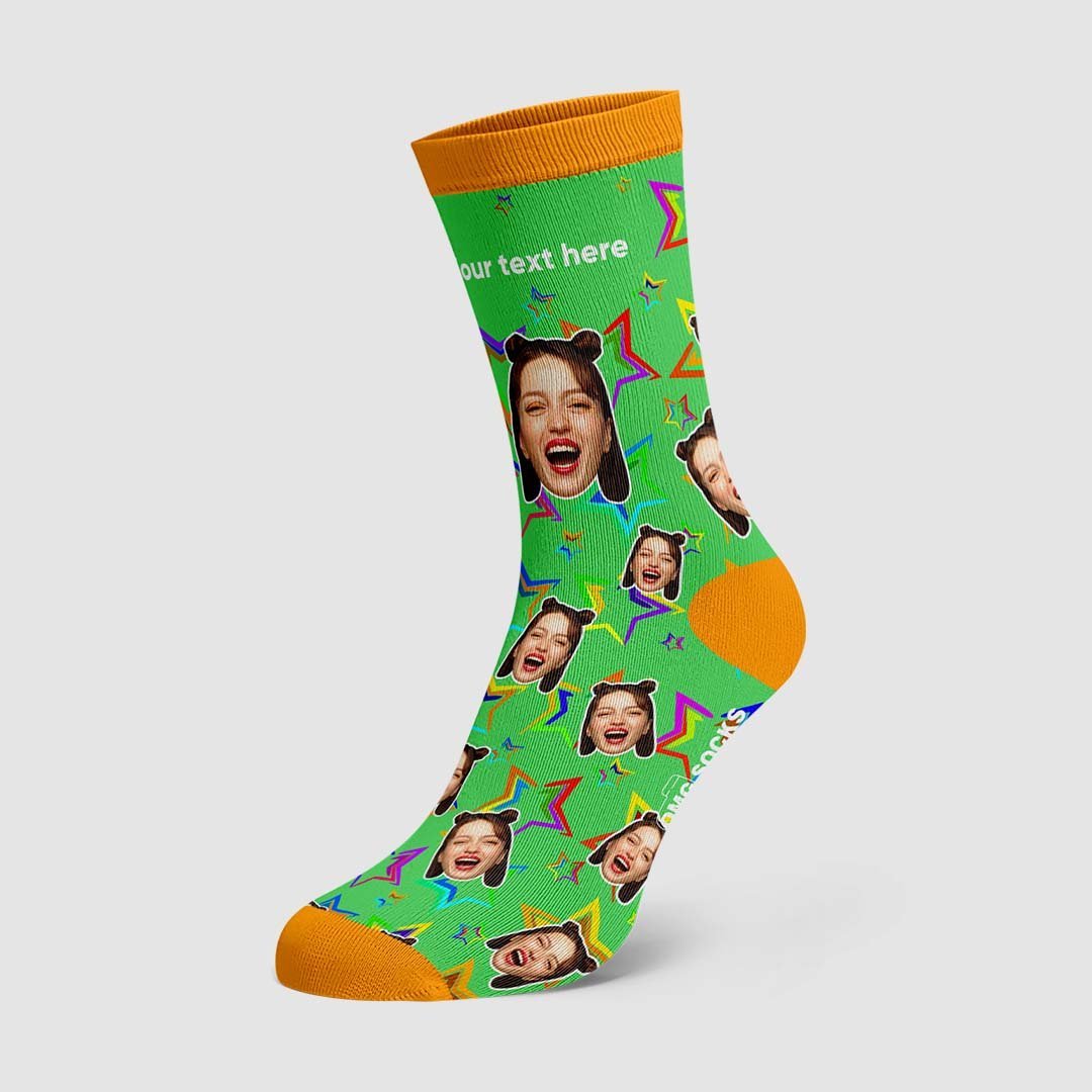 Color stars Face Socks - PhotoBoxer