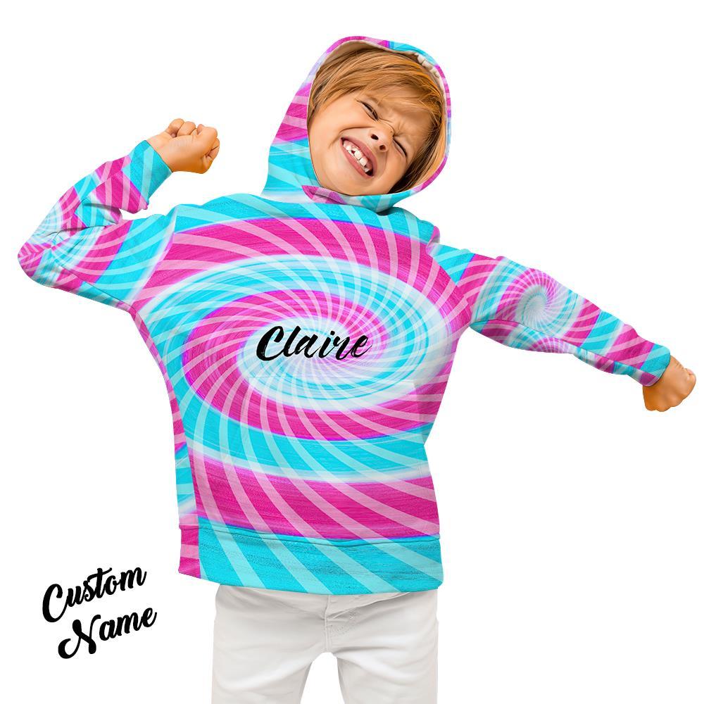 Kids Custom Hoodie with Name Custom Sweatshirt for Children Tie Dye Style Kids Gift