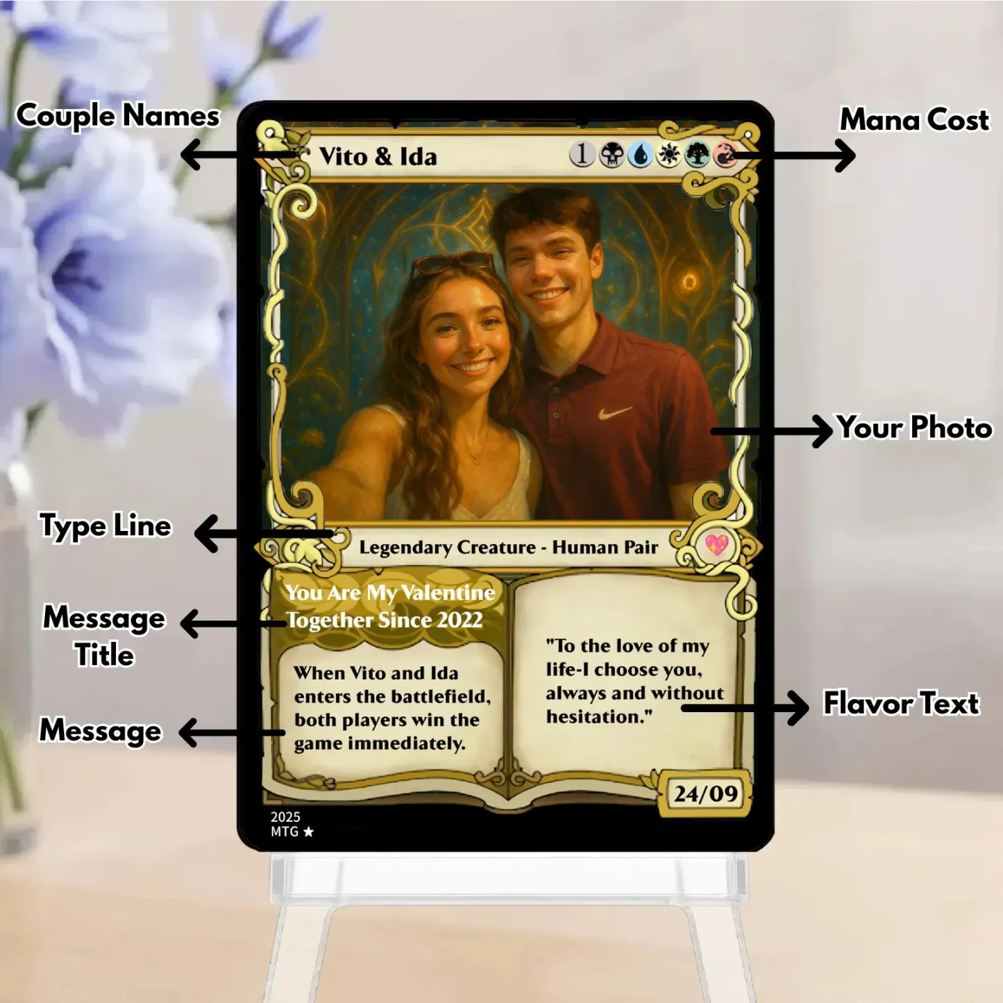Custom Magic Card Fantasy Game Anime Card Valentine's Day Gift for Couple
