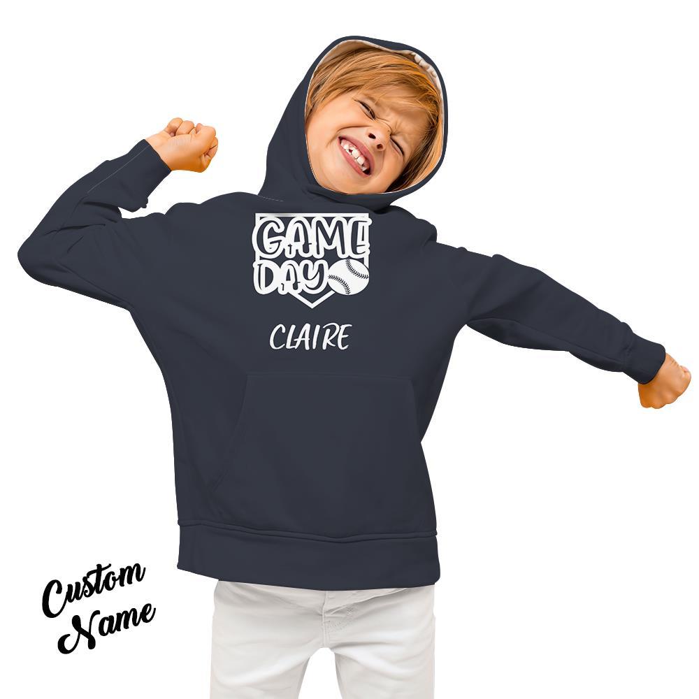 Kids Custom Hoodie with Name Custom Sweatshirt for Children Baseball Kids Gift