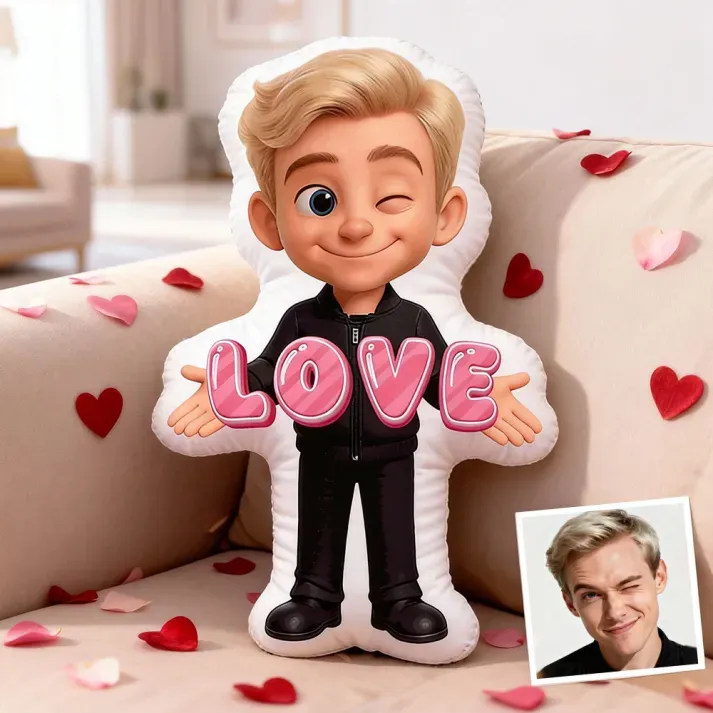 Custom Minime Doll Confession Pillow, Confession Pillow, Personalized Pillow for Valentine’s Day Gifts - PhotoBoxer