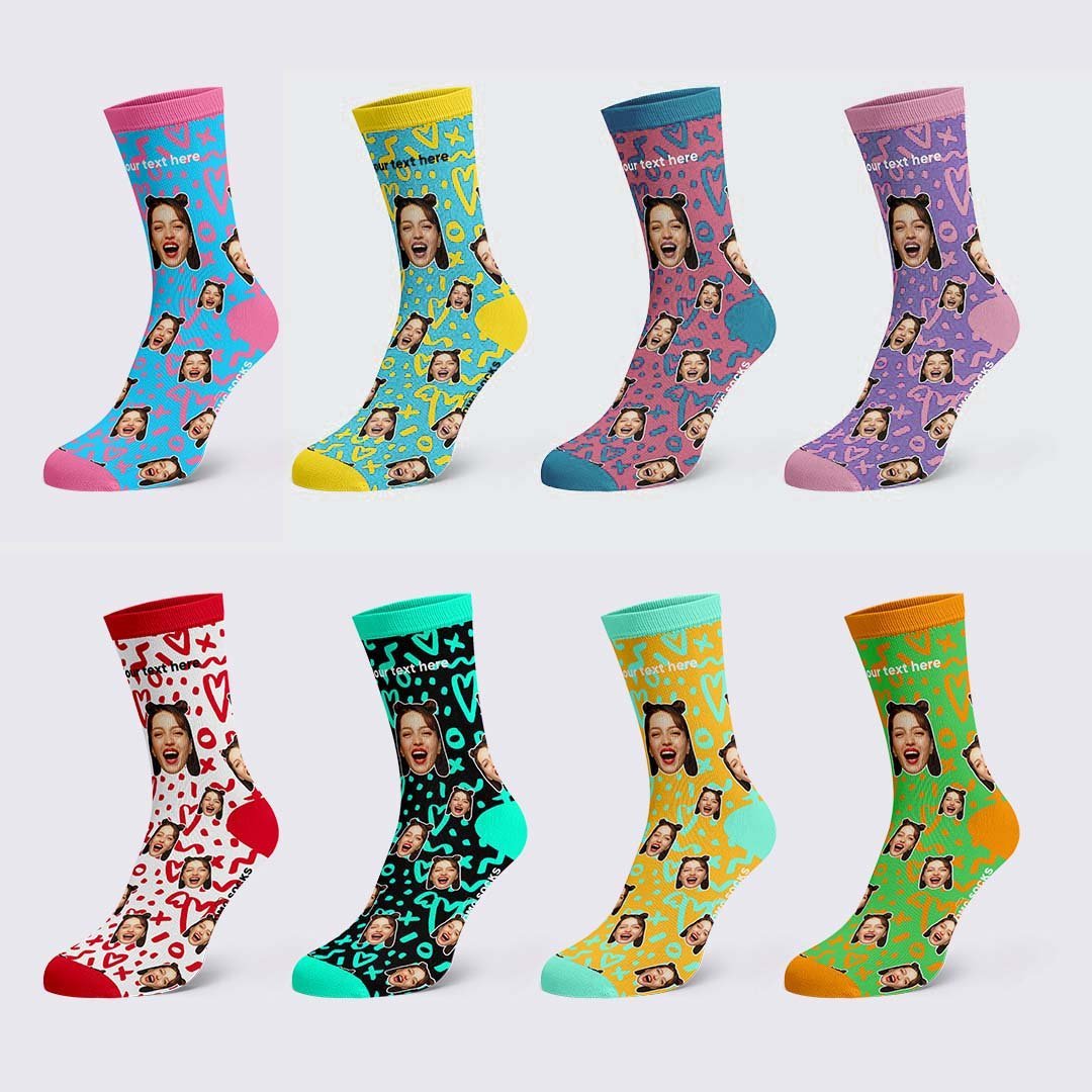 Heart Lines Photo And Socks - PhotoBoxer