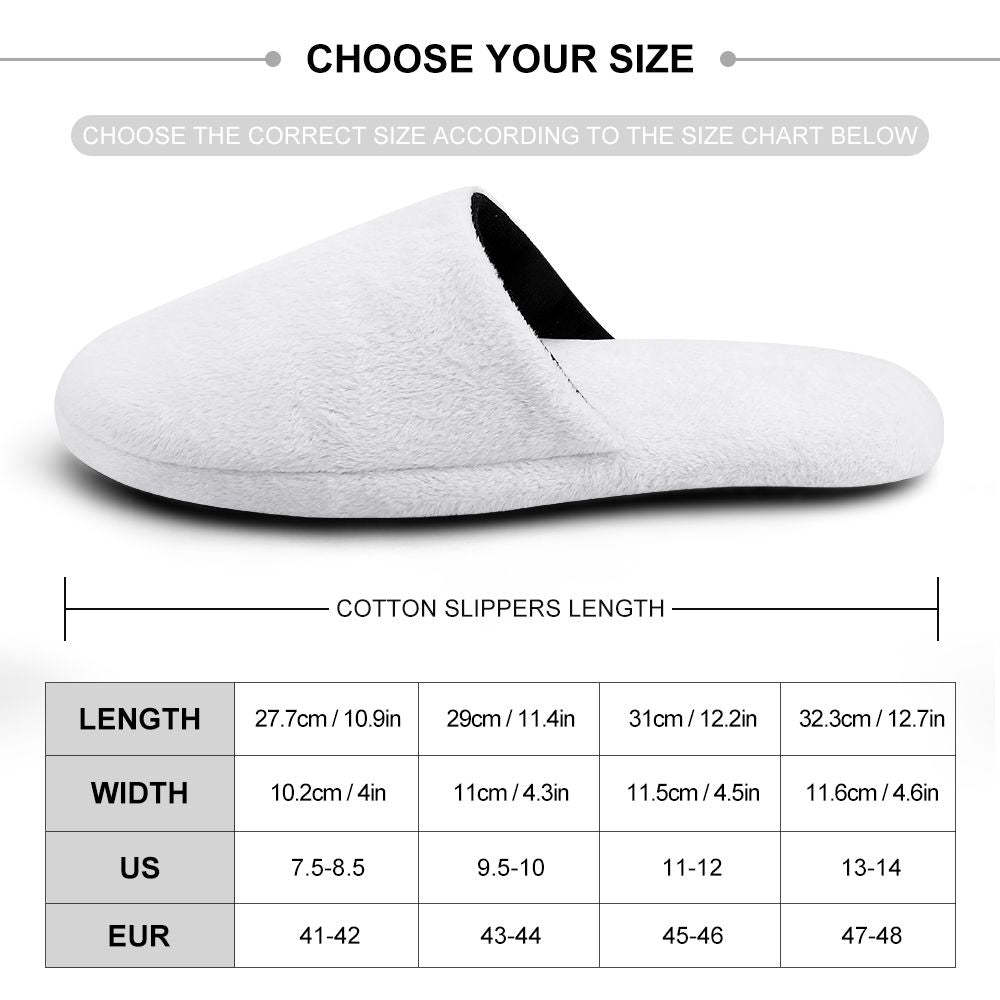 Custom Photo Women's and Men's Cotton Slippers Personalized Casual House Shoes Indoor Outdoor Bedroom Slippers Christmas Gift