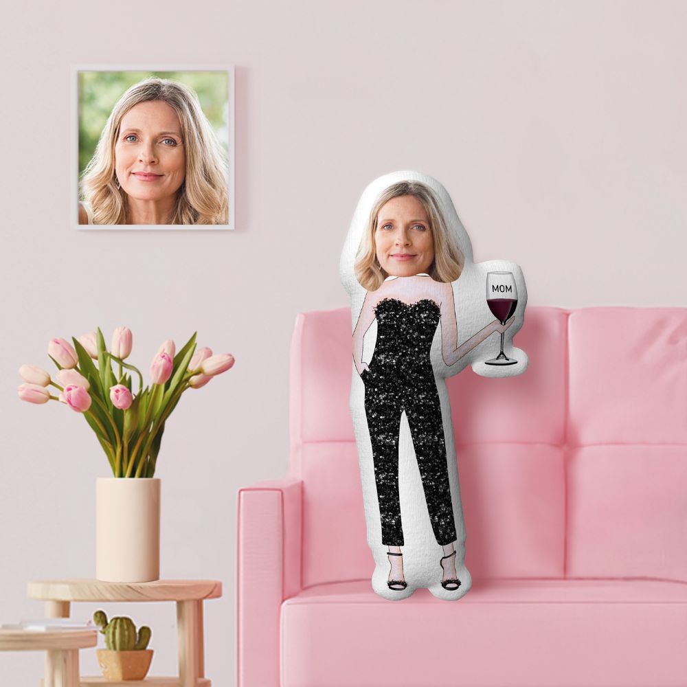 Custom Mothers Day Gifts Personalized Minime Throw Pillow Funny Gifts for Mom - PhotoBoxer