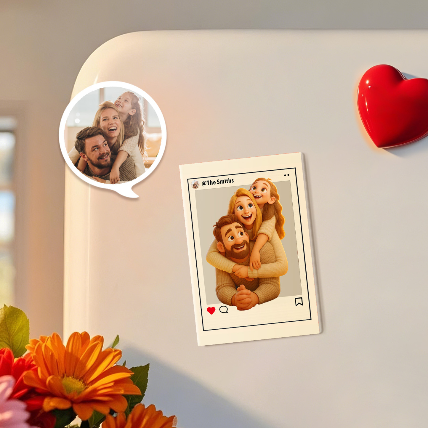 Custom Cartoon Style Art Gift Personalized Acrylic Fridge Magnets Couple's Gifts Wedding Gifts - MyPhotoBoxerUk