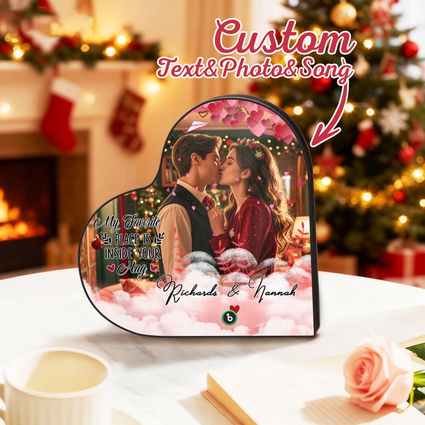 Personalized Music Fridge Magnet, Custom Music Wall Photo Sticker, Best Gift for Him - PhotoBoxer