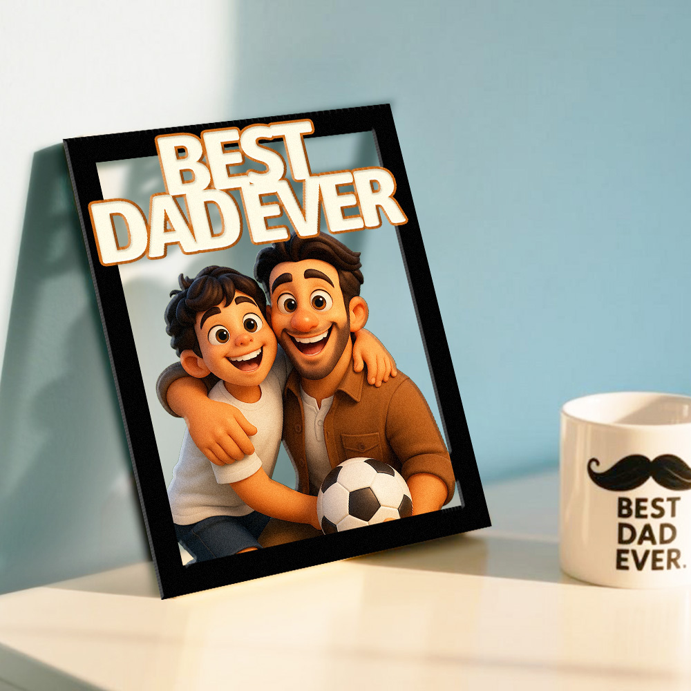 Personalized Cartoon Portrait Wall Frame Custom Wooden Cartoon Portrait Best Boyfriend GIrlfrend Unique Anniversary Birthday Holiday Gift - MyPhotoBoxerUk