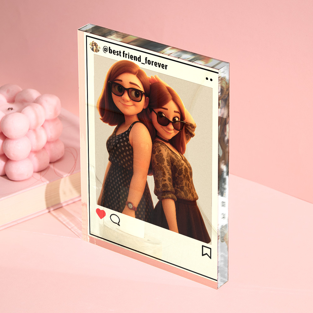 Personalized Cartoon Figure Gift Custom Acrylic Block Plaque Ornament Wedding Anniversary Birthday Festival Gift - MyPhotoBoxerUk