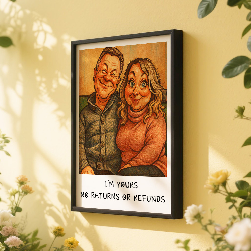 Custom Funny Caricature Portrait Frame Transform Your Photo into Hilarious Art Gift