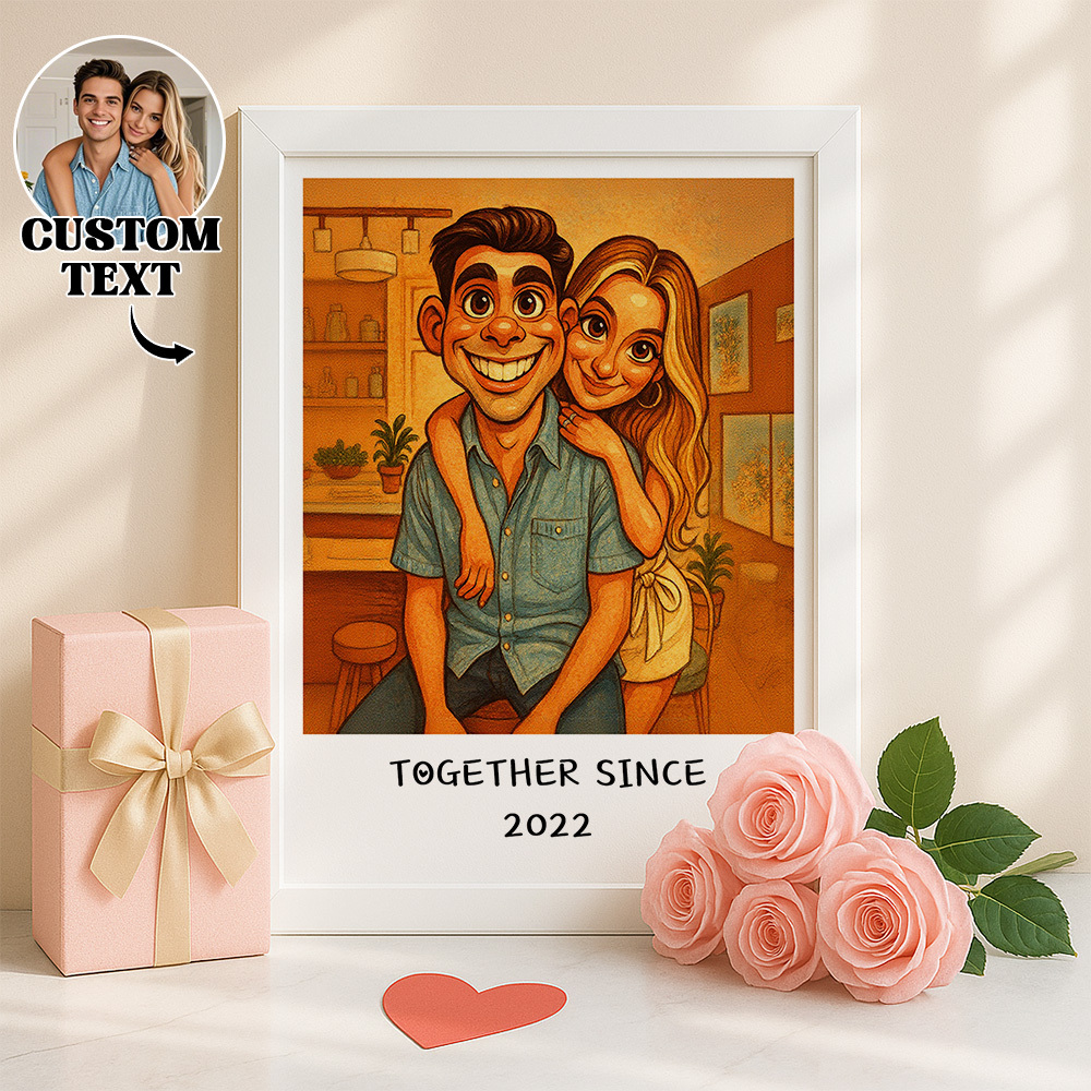 Custom Funny Caricature Portrait Frame Transform Your Photo into Hilarious Art Gift