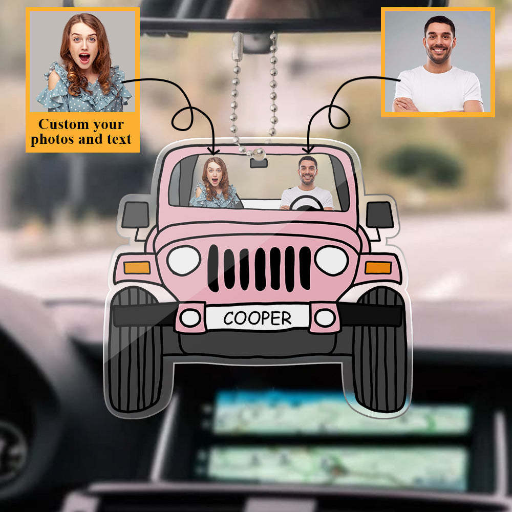 Personalized Off Road Car Photos Ornament Car Rearview Mirror Acrylic Hanging Accessories - PhotoBoxer